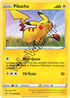 Carte Pokémon Pikachu  n°039 de la série Promo SWSH