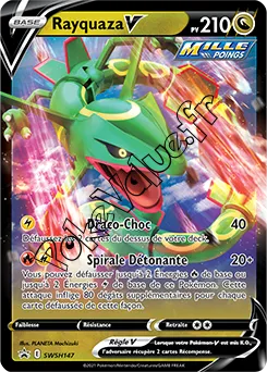 Carte Pokémon Rayquaza V n°147 de la série SWSH Black Star Promos