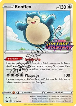 Carte Pokémon Ronflex n°068 de la série Promo SWSH