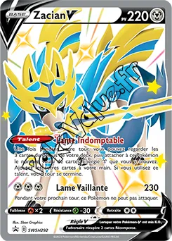 Carte Pokémon Zacian V n°292 de la série SWSH Black Star Promos