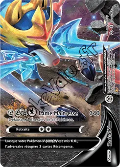 Carte Pokémon Zacian V UNION En bas à droite n°166 de la série SWSH Black Star Promos