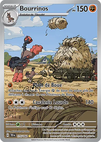 Carte Pokémon Bourrinos  n°175 de la série Forces Temporelles