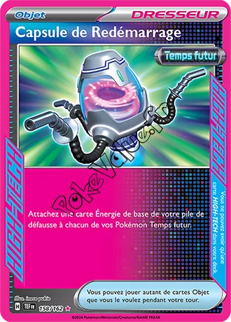 Carte Pokémon Capsule de Redémarrage n°158 de la série Forces Temporelles