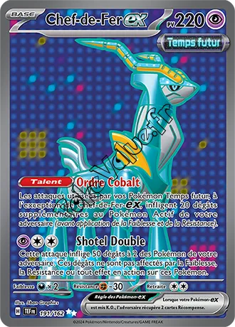 Carte Pokémon Chef de Fer ex n°191 de la série Forces Temporelles