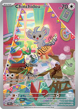 Carte Pokémon Chinchidou  n°182 de la série Forces Temporelles