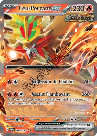 Carte Pokémon Feu Perçant ex n°038 de la série Forces Temporelles
