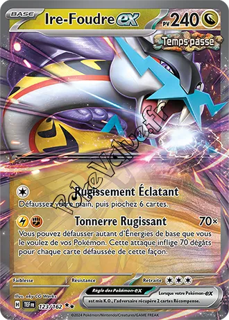 Carte Pokémon Ire Foudre ex n°123 de la série Forces Temporelles