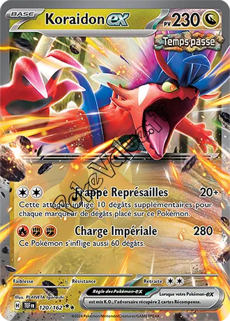 Carte Pokémon Koraidon ex  n°120 de la série Forces Temporelles