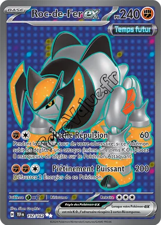 Carte Pokémon Roc de Fer ex n°192 de la série Forces Temporelles