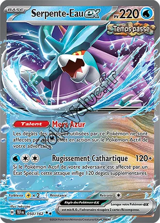Carte Pokémon Serpente Eau ex n°050 de la série Forces Temporelles