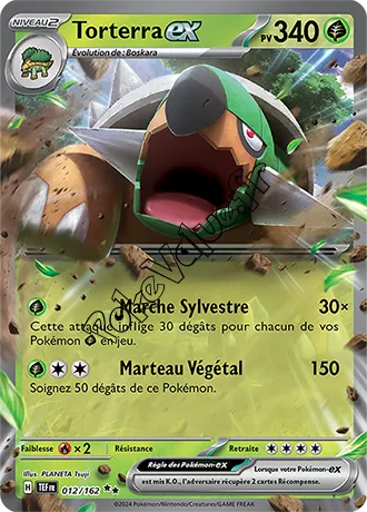 Carte Pokémon Torterra ex  n°012 de la série Forces Temporelles