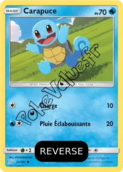 Carte Pokémon Carapuce Reverse n°23 de la série Duo de Choc