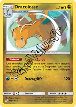 Carte Pokémon Dracolosse n°119 de la série Duo de Choc
