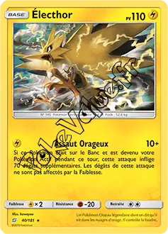 Carte Pokémon Électhor n°40 de la série Duo de Choc