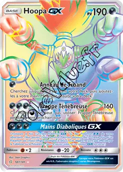 Carte Pokémon Hoopa GX  n°187 de la série Duo de Choc