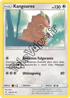 Carte Pokémon Kangourex n°128 de la série Duo de Choc