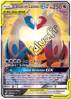 Carte Pokémon Latias et Latios GX n°170 de la série Duo de Choc