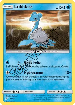Carte Pokémon Lokhlass n°31 de la série Duo de Choc