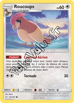 Carte Pokémon Roucoups n°123 de la série Duo de Choc