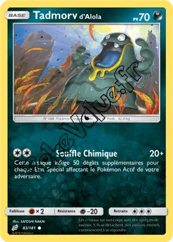Carte Pokémon Tadmorv d’Alola n°83 de la série Duo de Choc