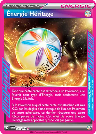 Carte Pokémon Énergie Héritage n°167 de la série Mascarade Crépusculaire