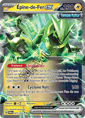 Carte Pokémon Épine de Fer ex n°077 de la série Mascarade Crépusculaire