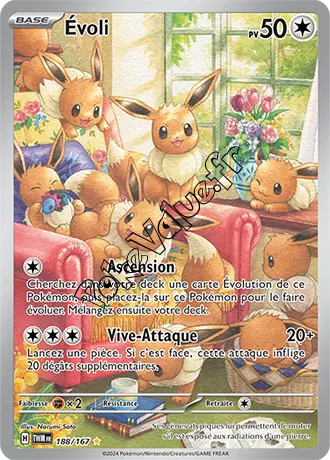 Carte Pokémon Évoli  n°188 de la série Mascarade Crépusculaire