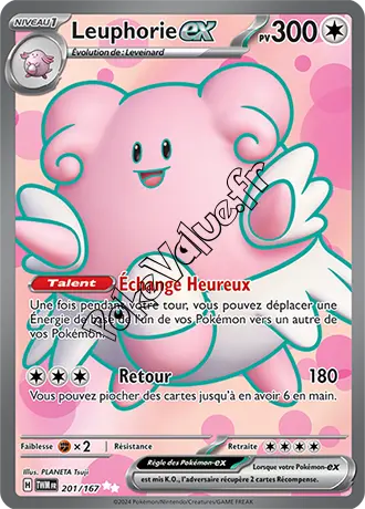 Carte Pokémon Leuphorie ex  n°201 de la série Mascarade Crépusculaire