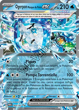 Carte Pokémon Ogerpon Masque du Puits ex  n°064 de la série Mascarade Crépusculaire