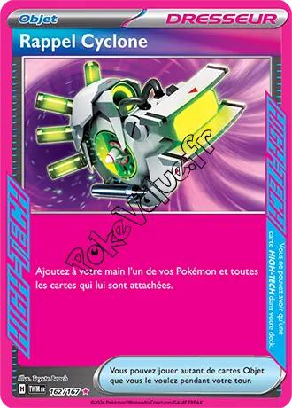 Carte Pokémon Rappel Cyclone n°162 de la série Mascarade Crépusculaire