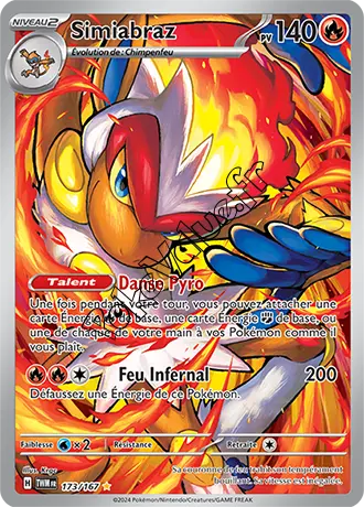 Carte Pokémon Simiabraz  n°173 de la série Mascarade Crépusculaire