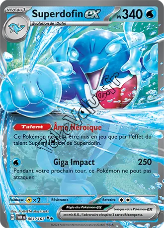 Carte Pokémon Superdofin ex  n°061 de la série Mascarade Crépusculaire