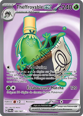 Carte Pokémon Théffroyable ex  n°189 de la série Mascarade Crépusculaire