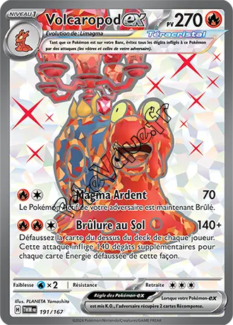 Carte Pokémon Volcaropod ex  n°191 de la série Mascarade Crépusculaire