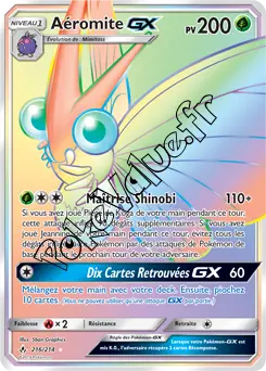 Carte Pokémon Aéromite GX n°216 de la série Alliance Infaillible
