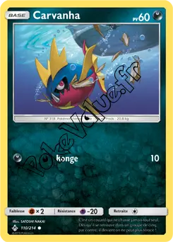 Carte Pokémon Carvanha  n°110 de la série Alliance Infaillible