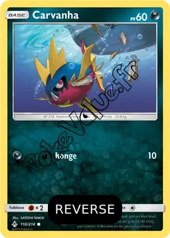 Carte Pokémon Carvanha  Reverse n°110 de la série Alliance Infaillible