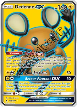 Carte Pokémon Dedenne GX  n°195 de la série Alliance Infaillible
