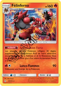 Carte Pokémon Félinferno n°29 de la série Alliance Infaillible