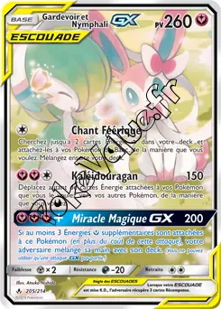 Carte Pokémon Gardevoir et Nymphali GX n°205 de la série Alliance Infaillible