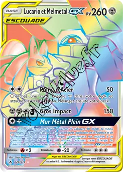 Carte Pokémon Lucario & Melmetal GX  n°224 de la série Alliance Infaillible
