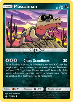 Carte Pokémon Mascaïman n°114 de la série Alliance Infaillible