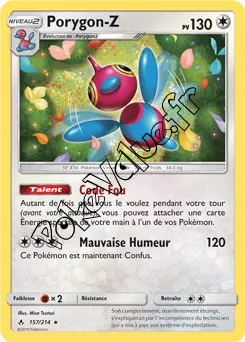 Carte Pokémon Porygon-Z n°157 de la série Alliance Infaillible