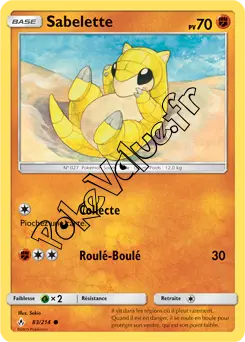 Carte Pokémon Sabelette  n°83 de la série Alliance Infaillible