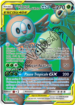 Carte Pokémon Brindibou et Noadkoko d’Alola GX n°214 de la série Harmonie des Esprits