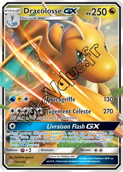 Carte Pokémon Dracolosse GX n°152 de la série Harmonie des Esprits
