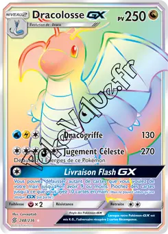 Carte Pokémon Dracolosse GX n°248 de la série Harmonie des Esprits