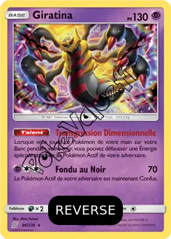 Carte Pokémon Giratina  Reverse n°86 de la série Harmonie des Esprits