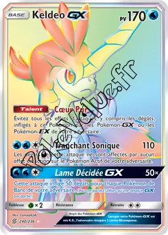 Carte Pokémon Keldeo GX  n°240 de la série Harmonie des Esprits