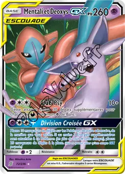 Carte Pokémon Mentali et Deoxys GX n°72 de la série Harmonie des Esprits